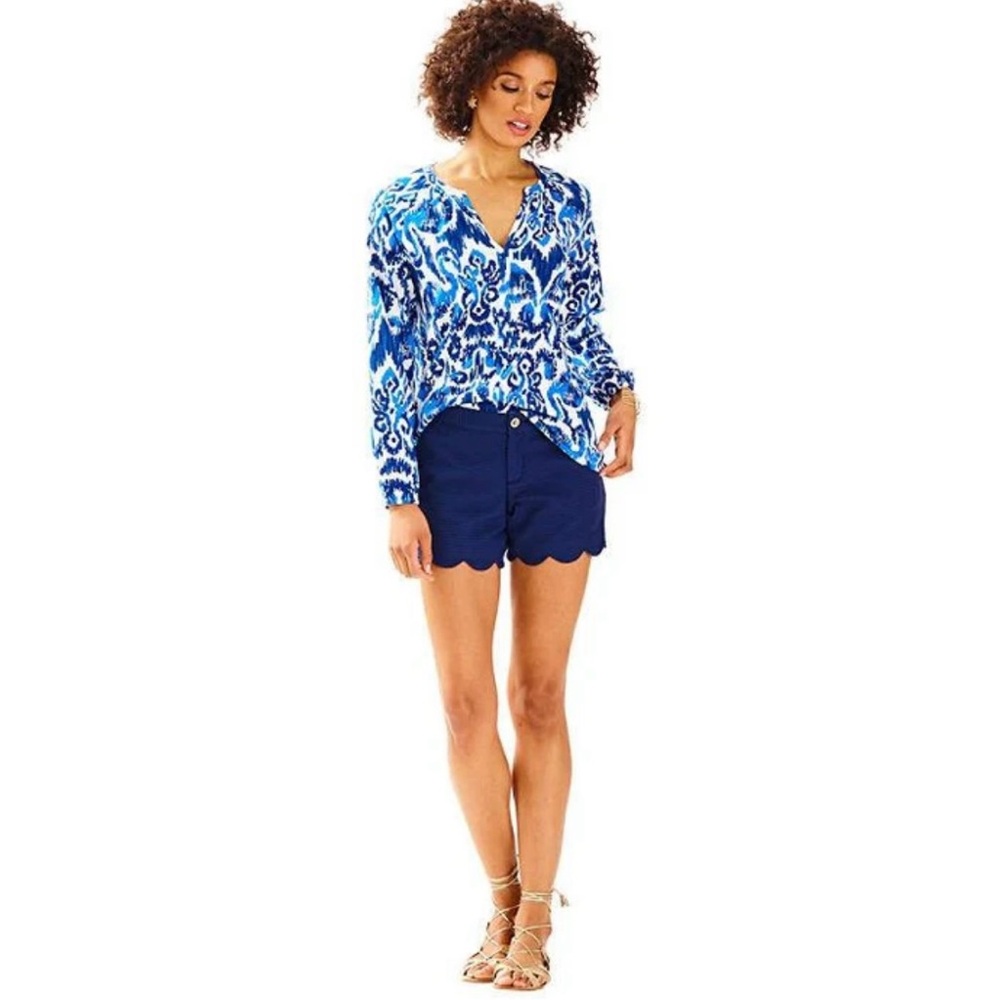 Lilly Pulitzer Resort Navy Beach Bathers Meg Tunic Size Medium